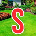 Red Letter (S) Corrugated Plastic Yard Sign, 30in