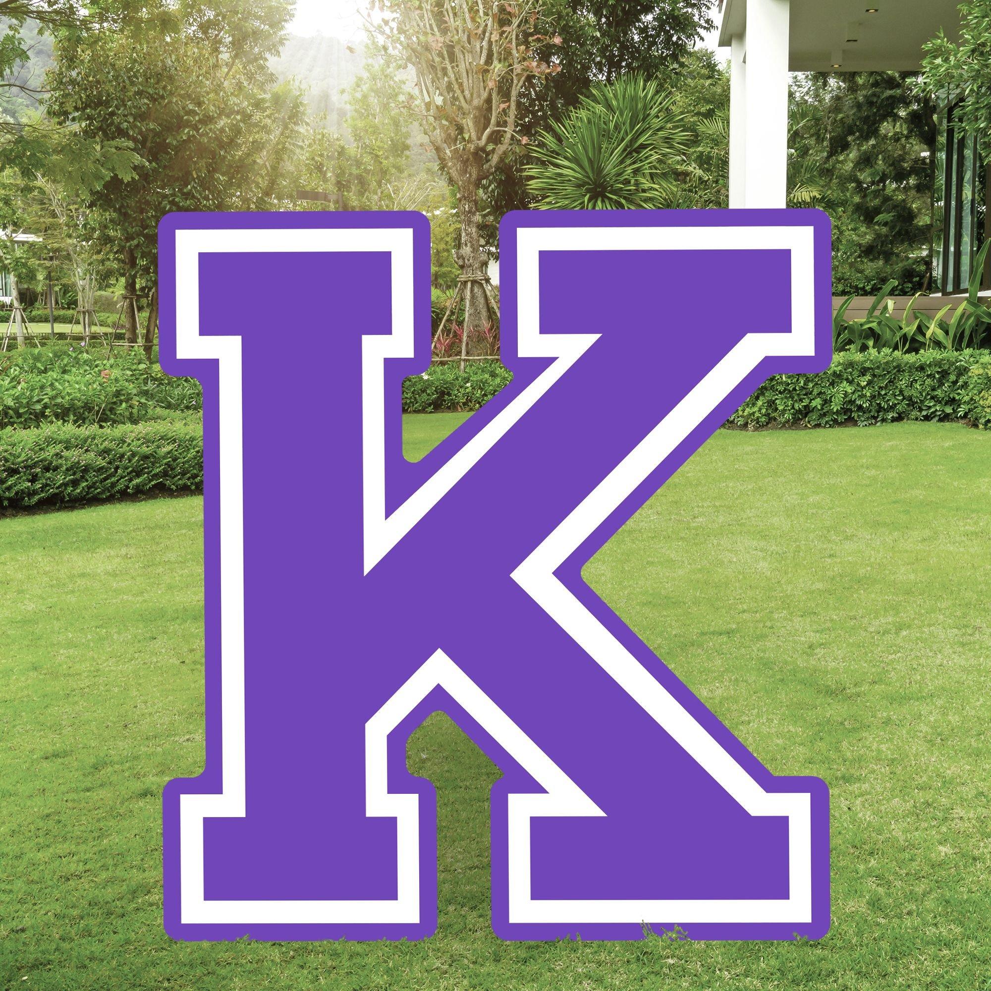 Purple Collegiate Letter (K) Corrugated Plastic Yard Sign, 30in | Party City