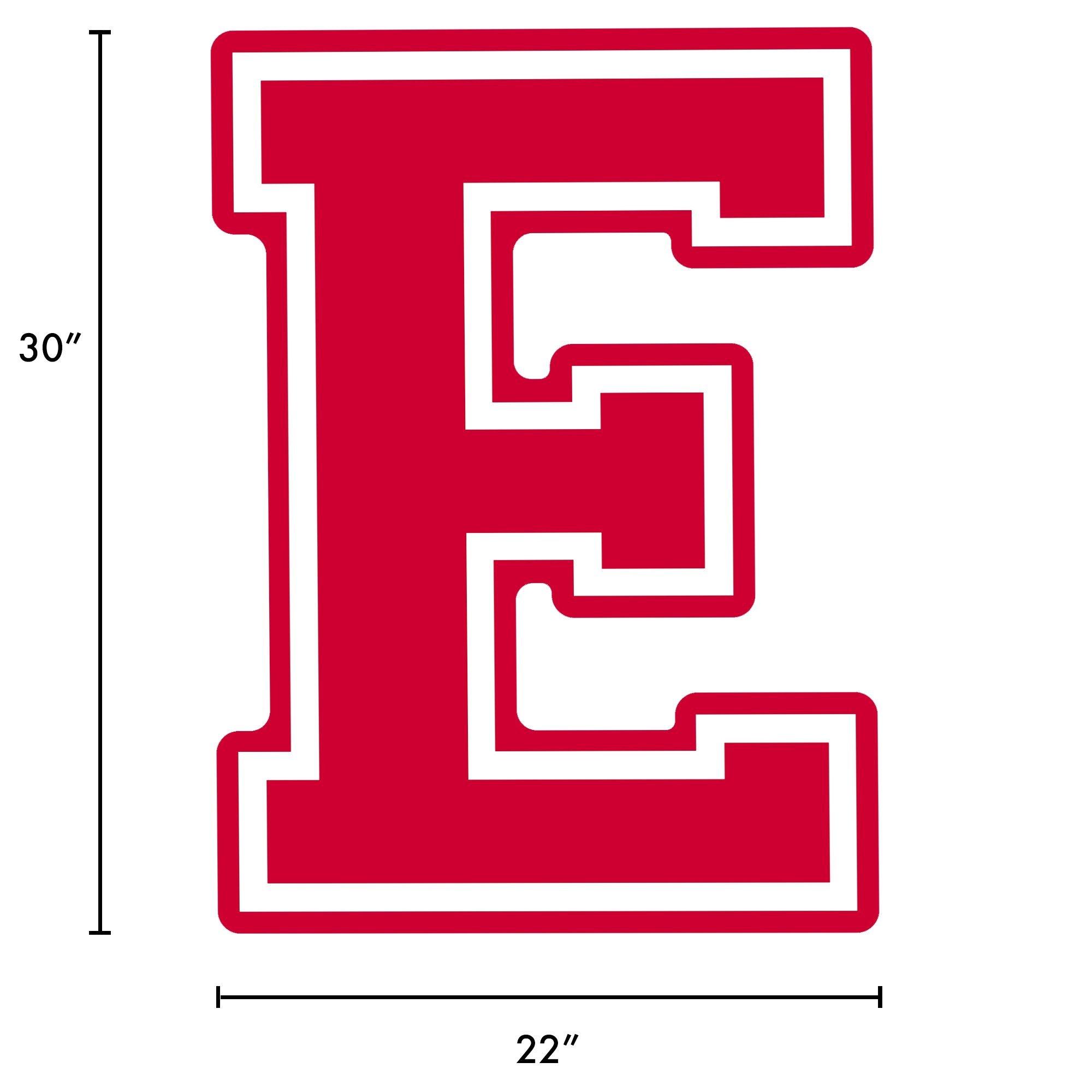 Red Collegiate Letter (E) Corrugated Plastic Yard Sign, 30in | Party City