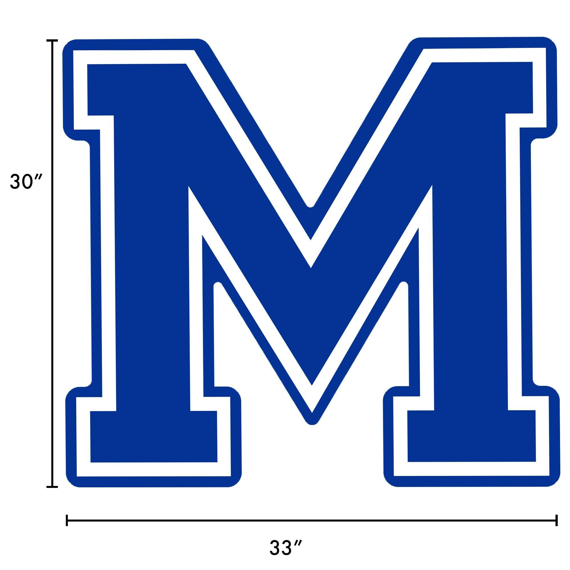 blue letter m