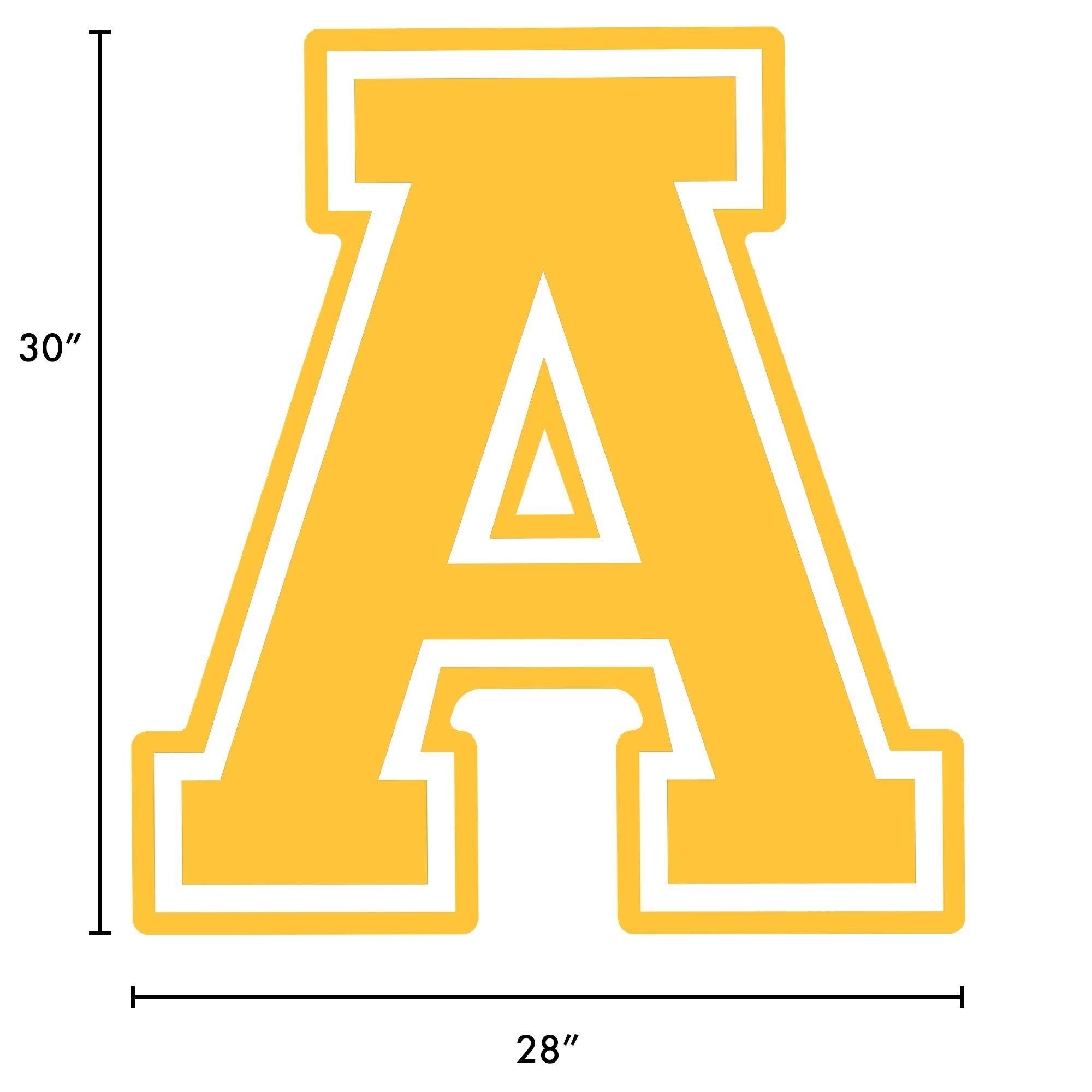 yellow collegiate letter a corrugated plastic yard sign 30in party city