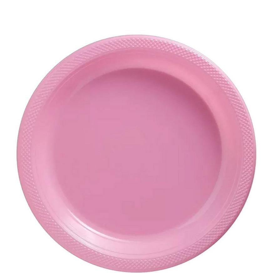 Amscan Big Party Pack Plastic Dessert Plates 7-Inch Pink 