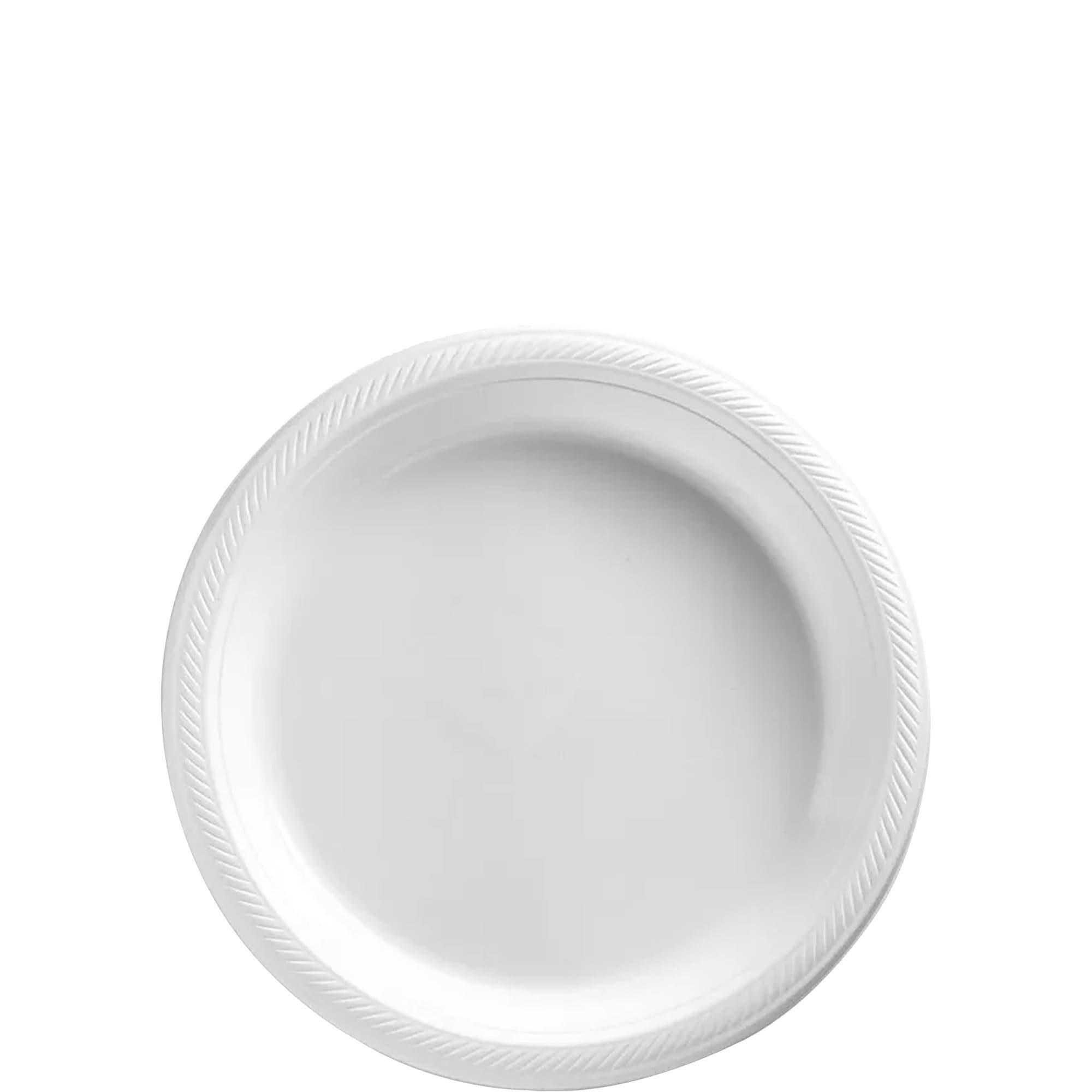 7.5 White Disposable Plastic Plates Salad Dessert 