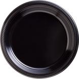 Black Plastic Dinner Plates, 10.25in, 50ct