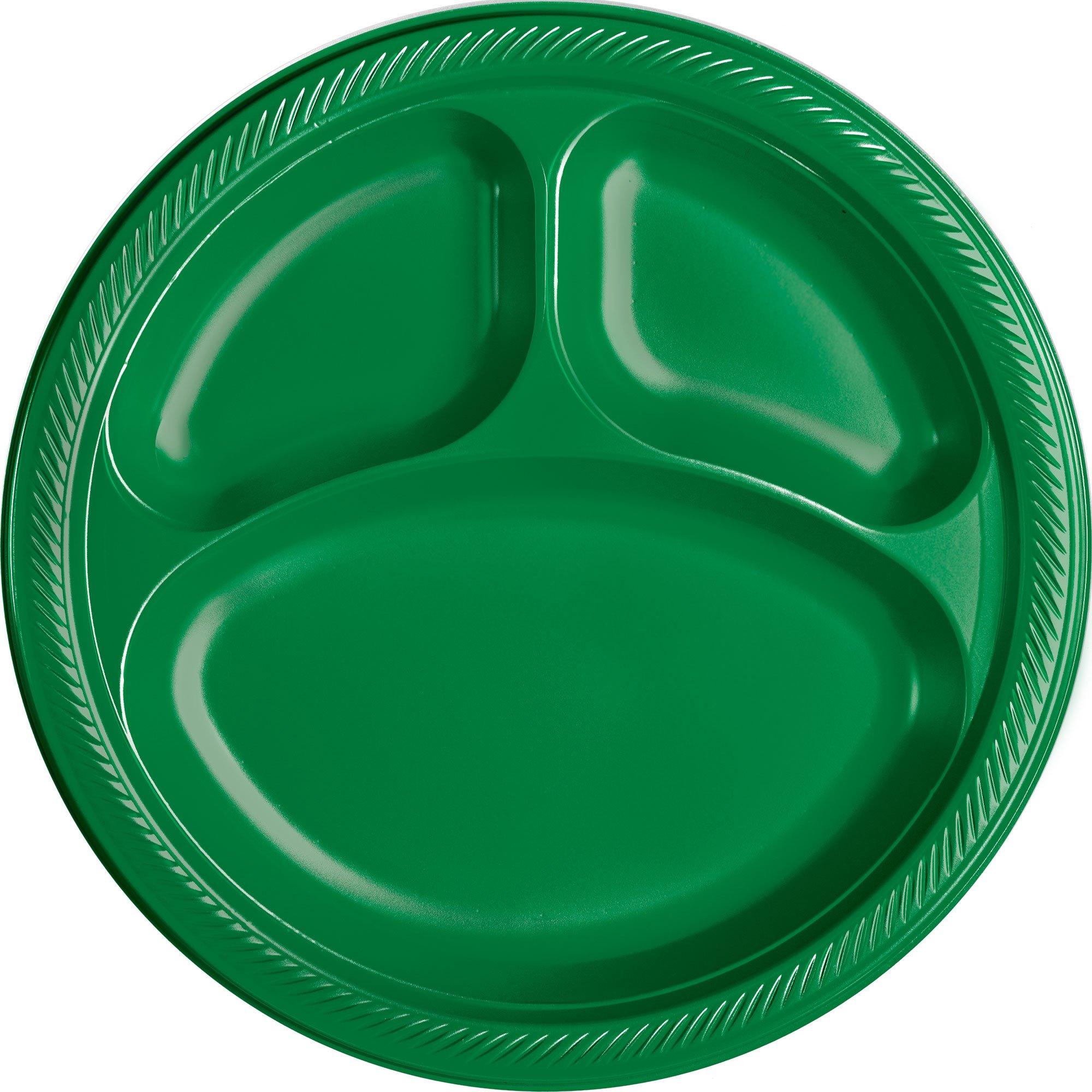 Plastic Divided Dinner Plates, 10.25in