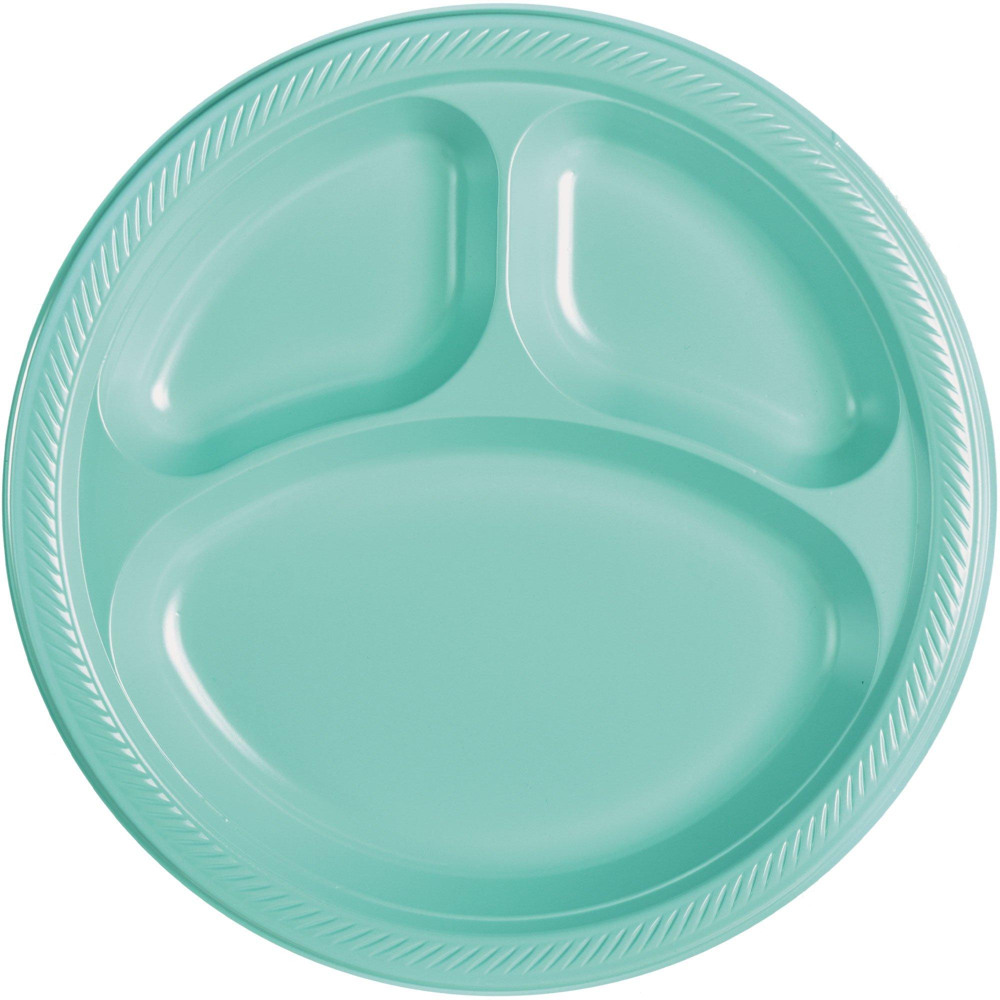 Plastic Divided Dinner Plates, 10.25in