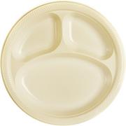 Plastic Divided Dinner Plates, 10.25in