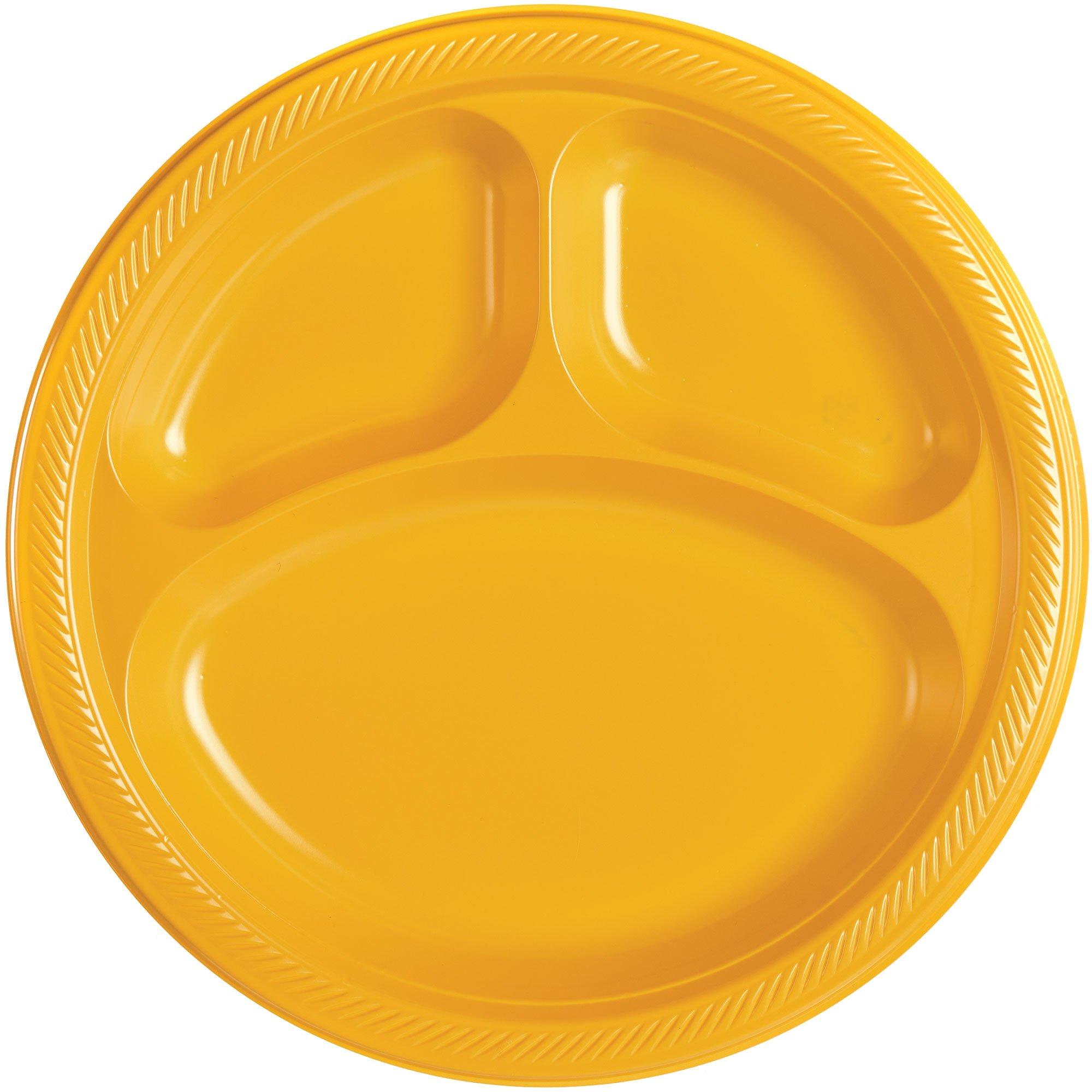 Plastic Divided Dinner Plates, 10.25in