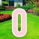 Blush Pink Number (0) Corrugated Plastic Yard Sign, 30in