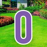 Purple Number (0) Corrugated Plastic Yard Sign, 30in