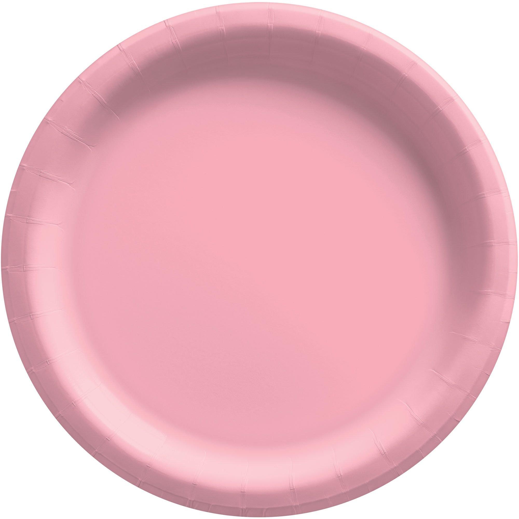 Paper Dinner Plates Bright Pink, 8 1/2 Inches Paper Plates Disposable,  Strong and Sturdy Disposable Plates for Party, Dinner, Holiday, Picnic, or