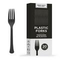 Black Heavy-Duty Plastic Forks, 20ct