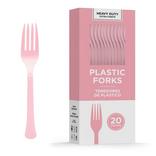 Pink Heavy-Duty Plastic Forks, 20ct