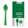 Festive Green Heavy-Duty Plastic Spoons, 20ct