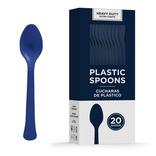 True Navy Blue Heavy-Duty Plastic Spoons, 20ct