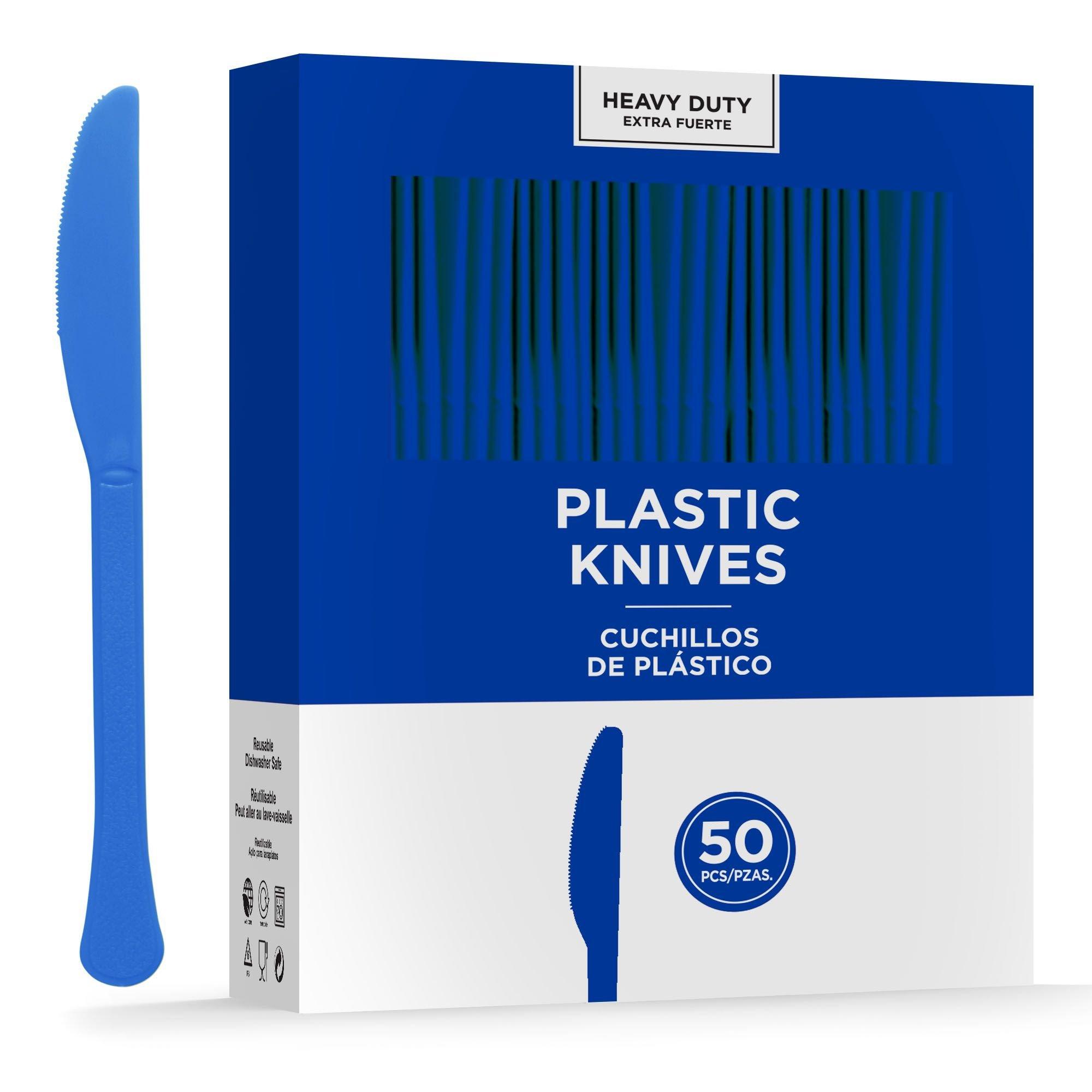 Royal Blue Heavy-Duty Plastic Knives, 50ct