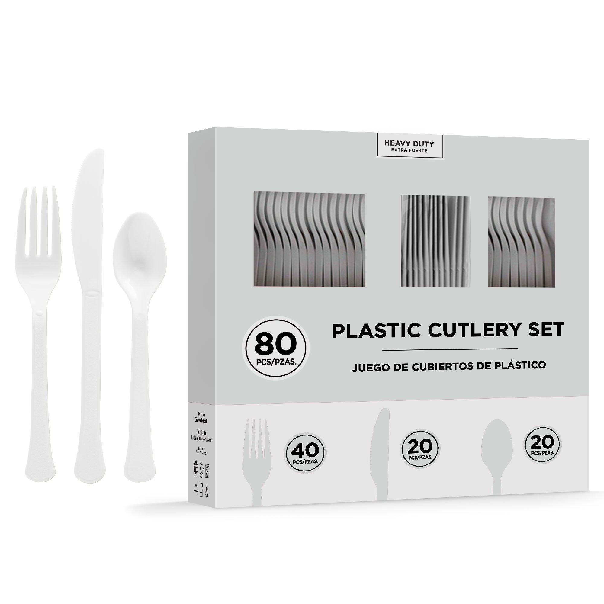 Frosty White Plastic Forks 20ct