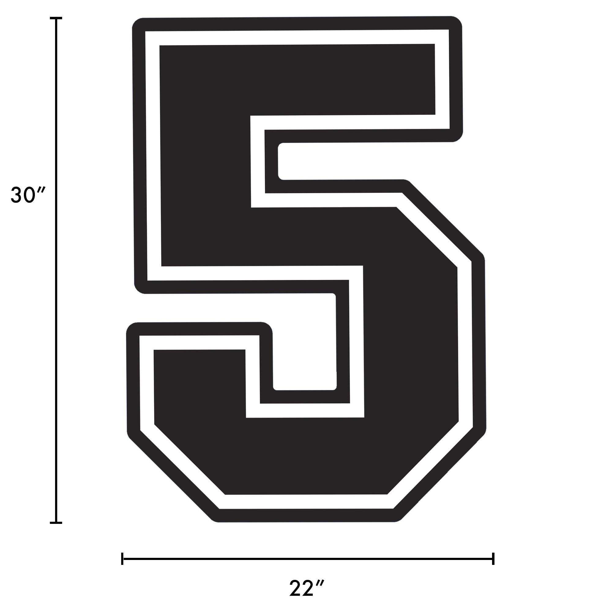 Varsity Font Number 5 Black Large Poster