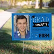 Custom Number Graduation Photo Yard Sign