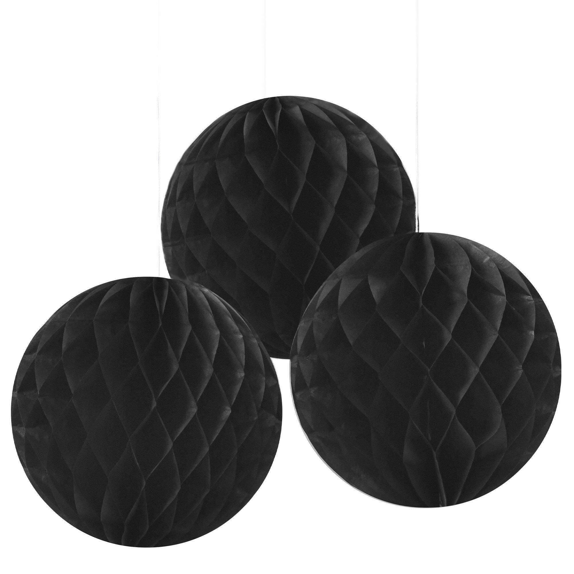 White Honeycomb Hanging Decorations, 12in, 3pc