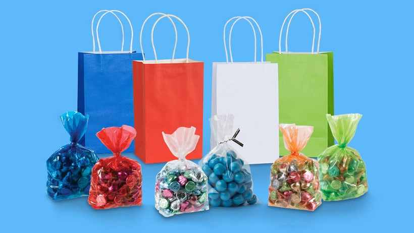 WITH MATCHING CANDY SWEET CAKE BAG NAVY BLUE BIRTHDAY PARTY PAPER GIFT BAGS 