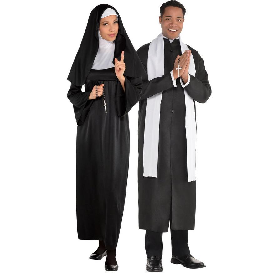 Adult Holy Sister Nun & Father Priest Couples Costumes