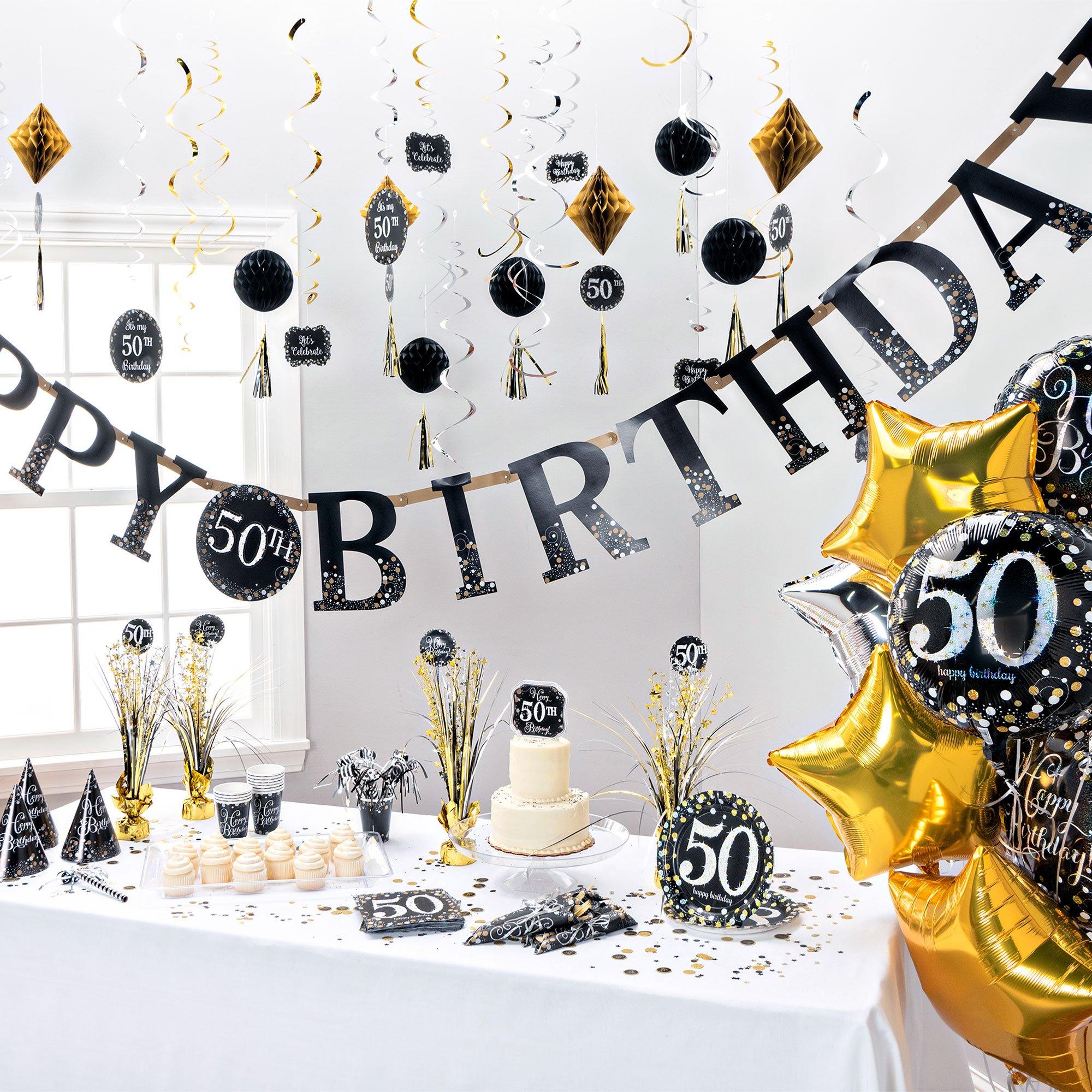 15ct, 50th Birthday Balloons - Sparkling Celebration