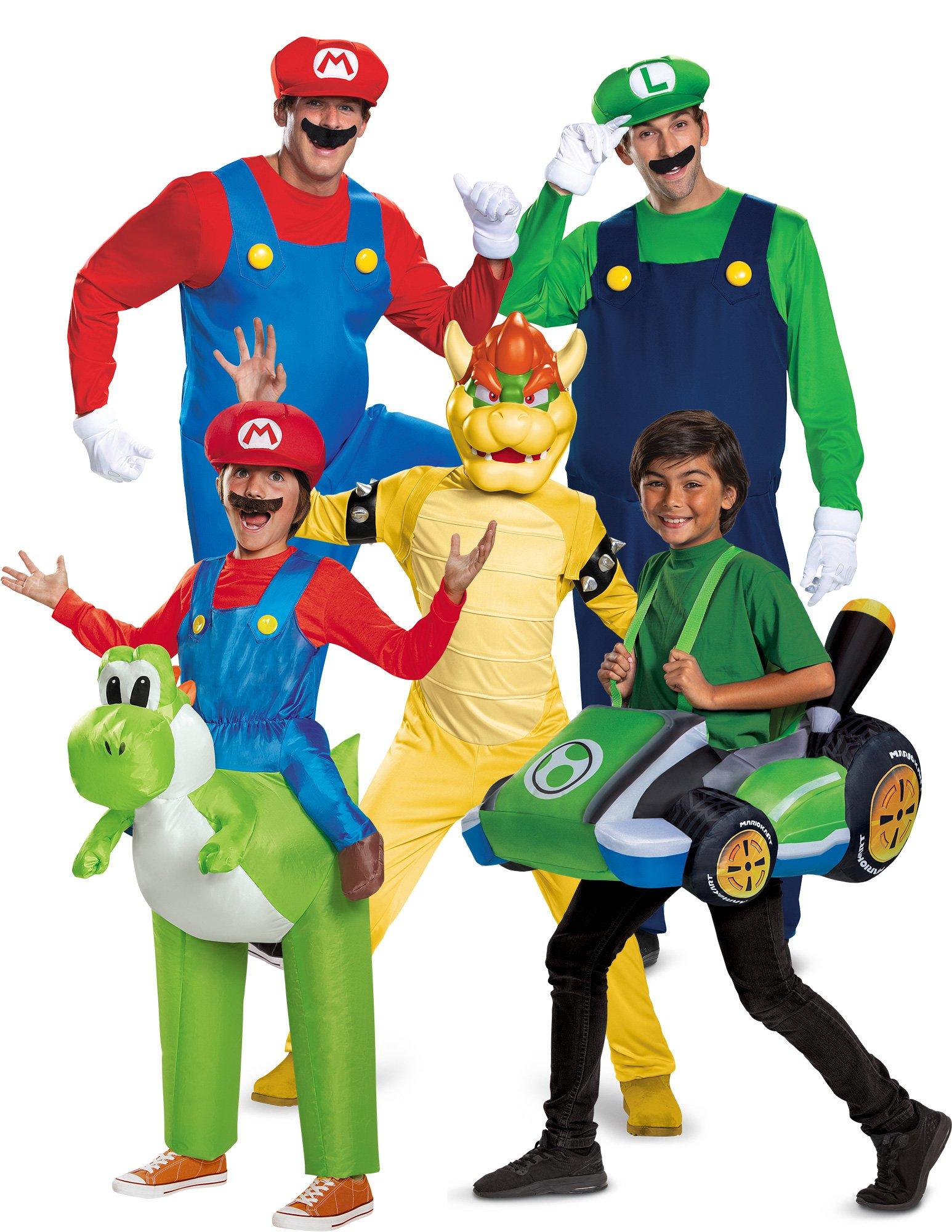 2023 Super Mario Luigi Bros Costume per bambini adulti Idraulico Halloween  Party Deluxe Cosplay Costume-r