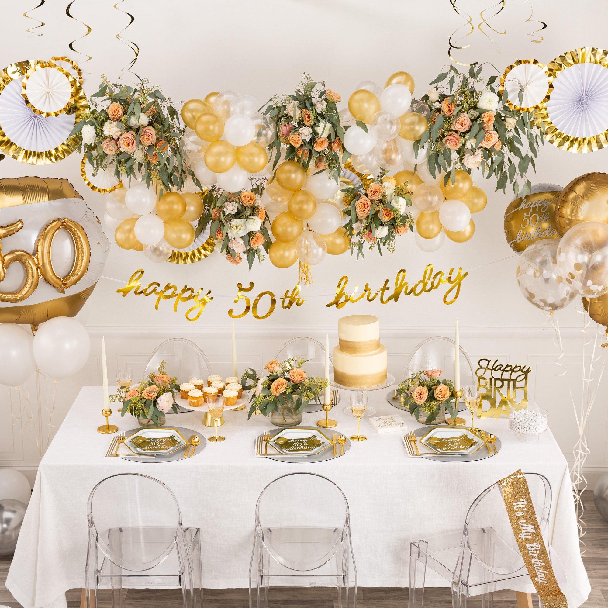 Golden Age Happy Birthday Plastic Table Cover, 54in x 102in | Birthday