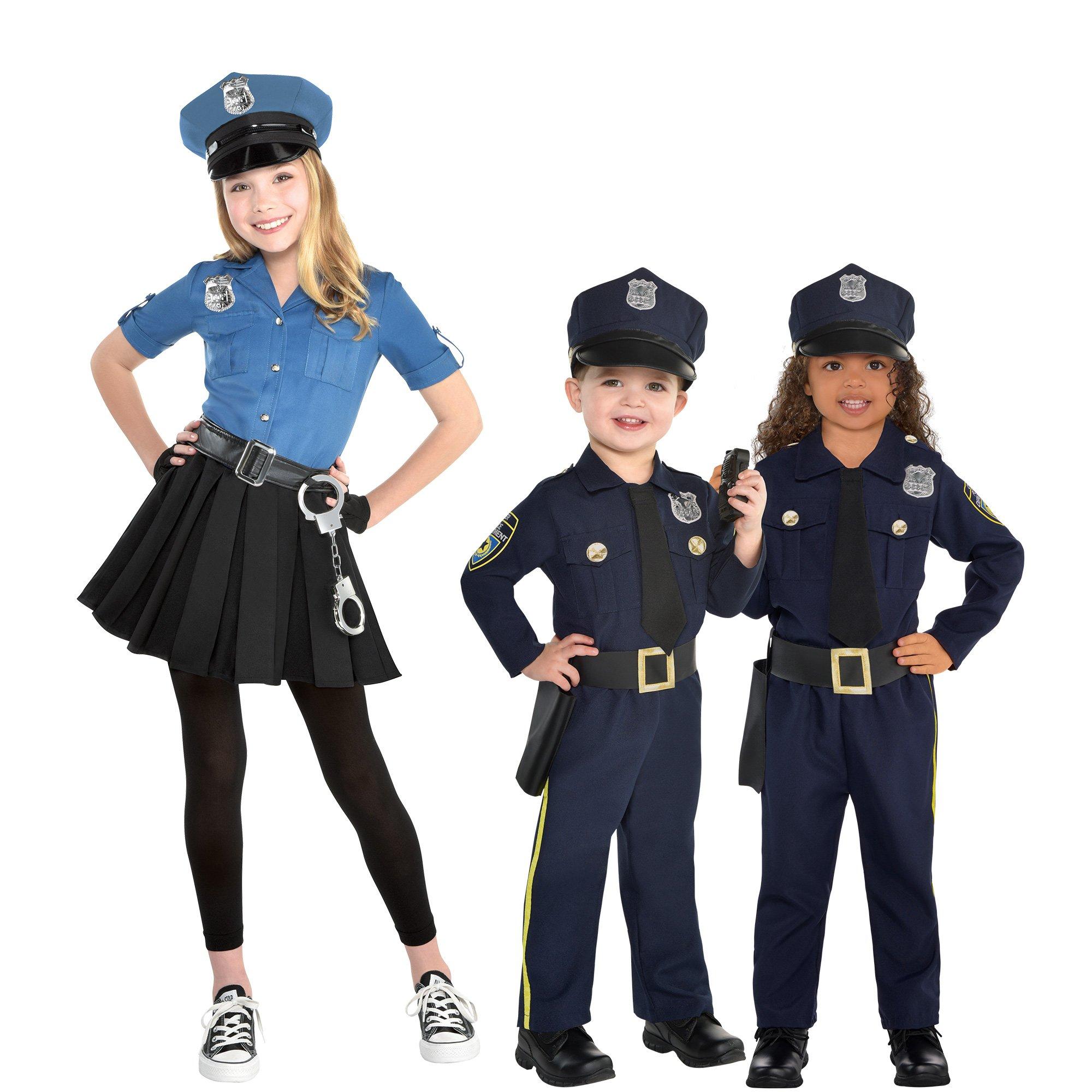 family halloween costume police officers and prisoner