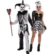 Adult Bad Jester & Sinister Jester Couples Costumes