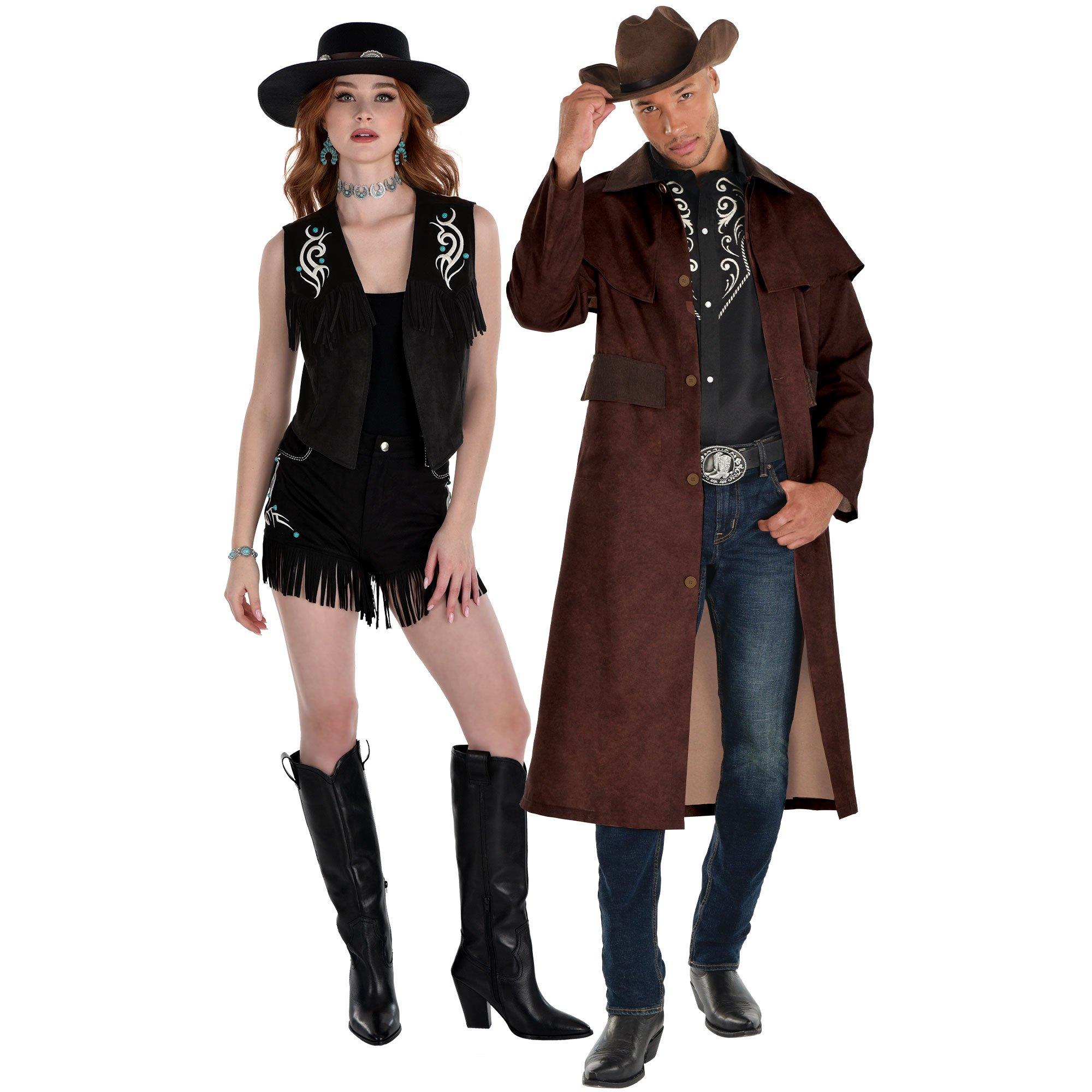 Adults Western Sheriff Brown Cowboy Hat Texas Ranger Men Gunslinger Tan  Costume