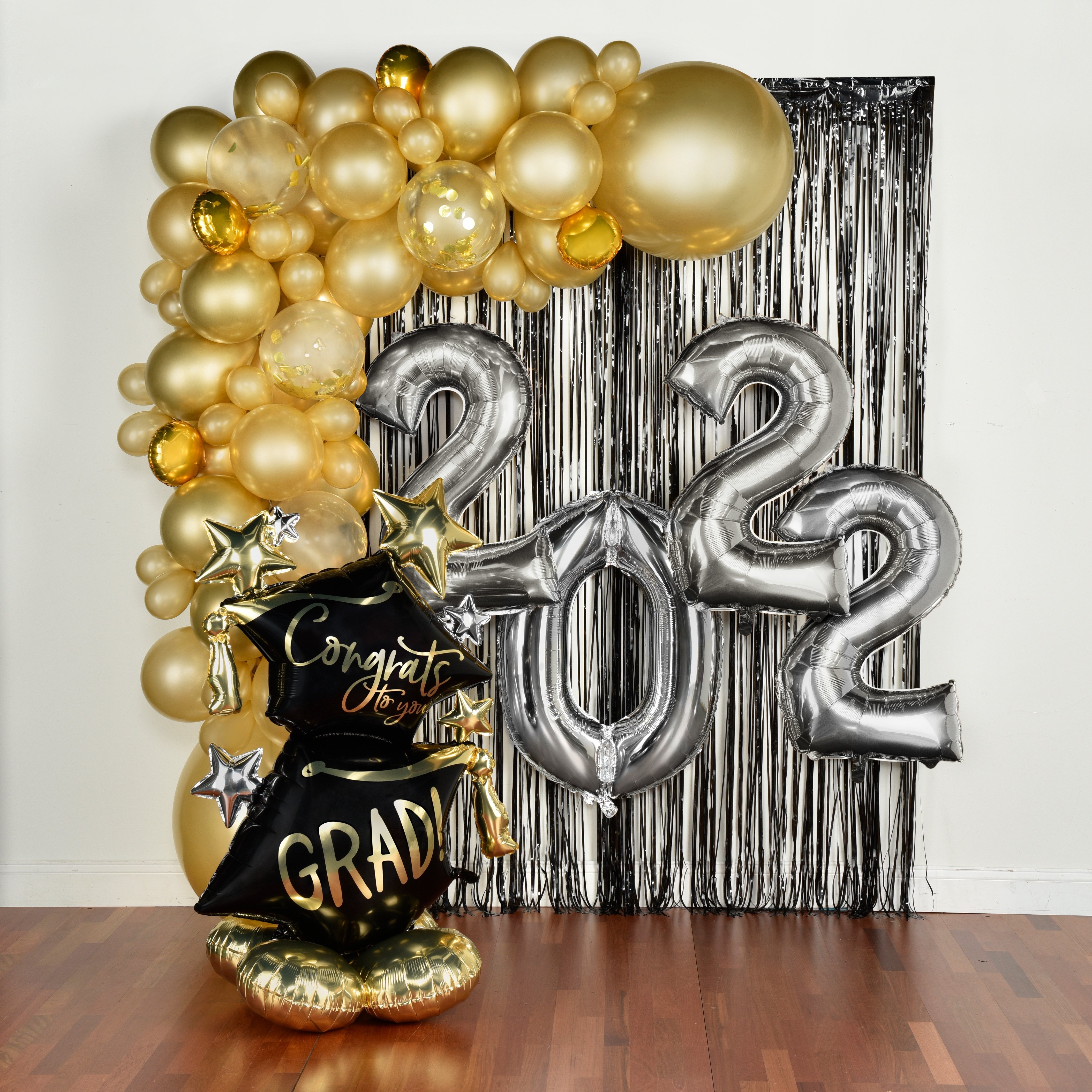 Graduation Balloon Garland with Number Balloons