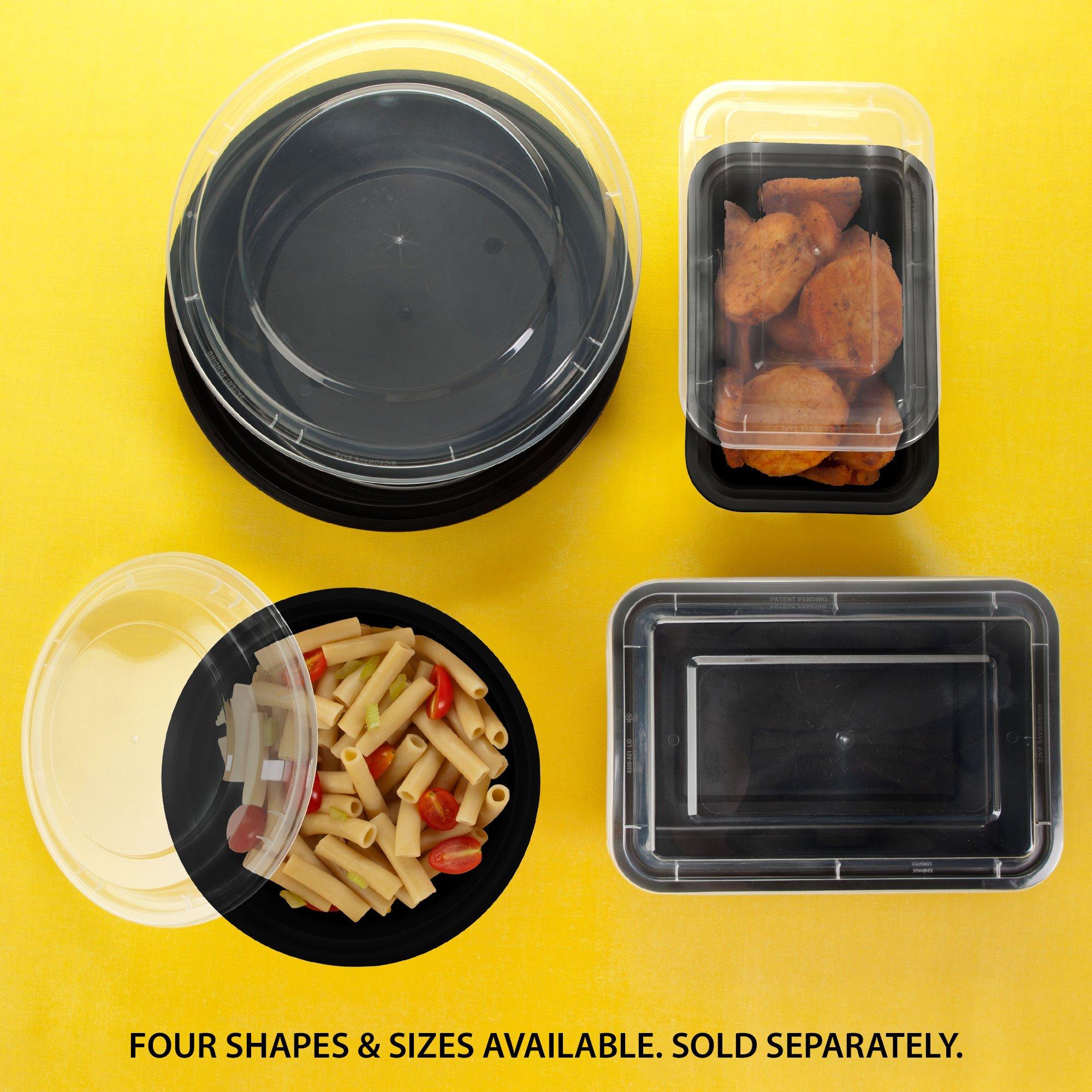 Round Plastic Microwave Tray Containers, 7in, 32oz, 6ct