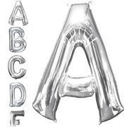 34in Silver Letter A-Z Balloons