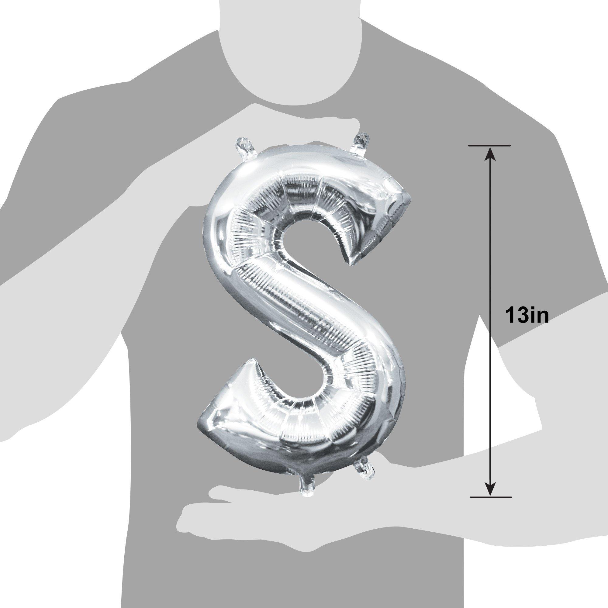 Pallone Foil Lettera S Argento 86 Cm – Palloncino A Forma Di Lettera Per Feste, Compleanni E Decorazioni