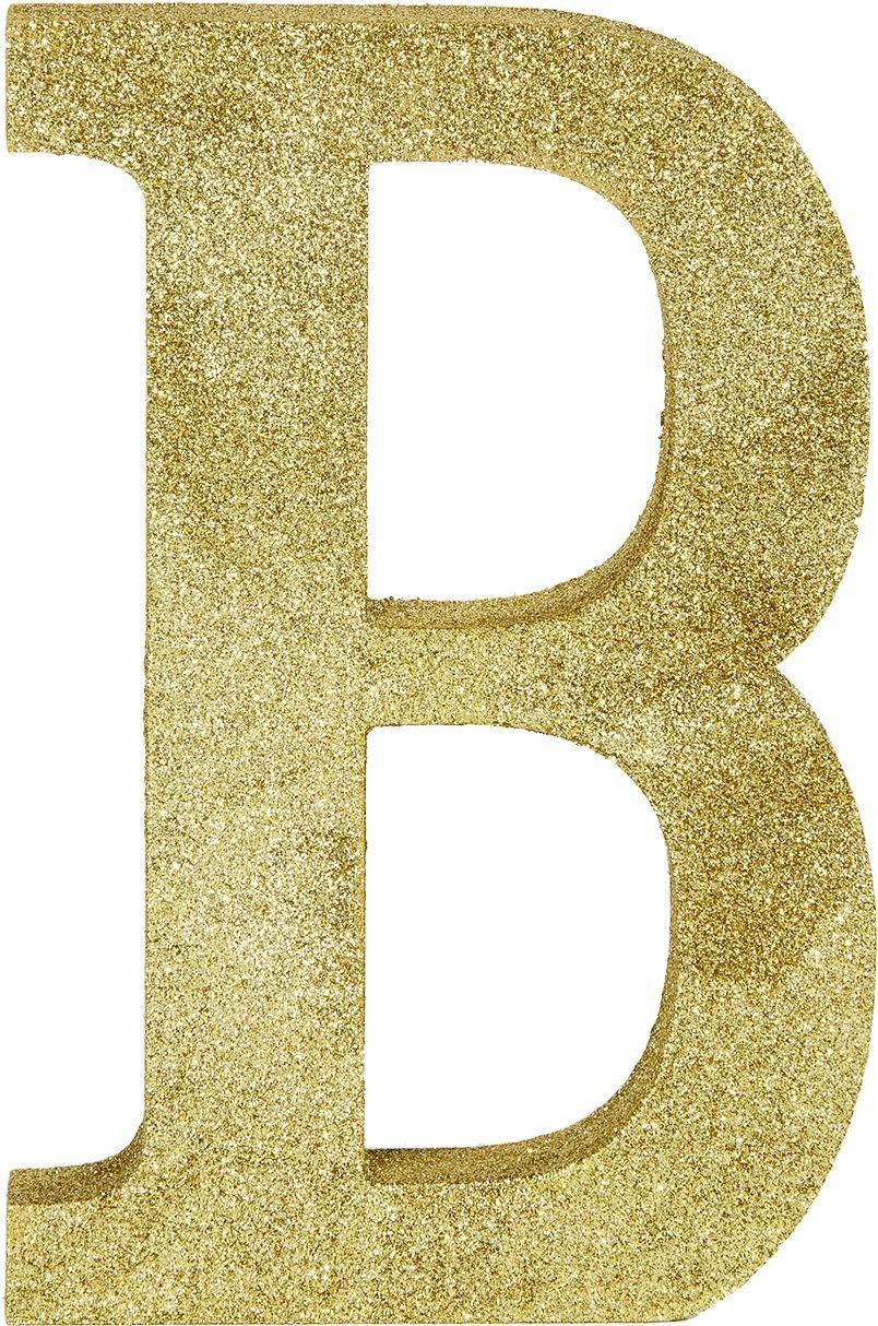 Glitter Gold Letter B Sign 6in x 9in | Party City