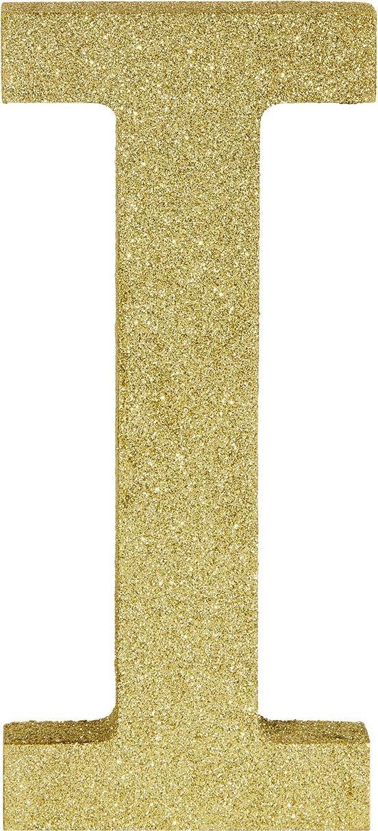 Gold Glitter Letter - I