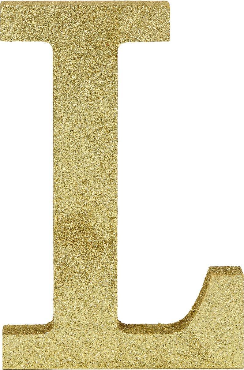 Glitter Gold Letter L Sign 6in x 9in | Party City