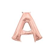 13in Air-Filled Rose Gold Letter A-Z Balloons