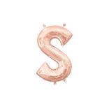 13in Air-Filled Rose Gold Letter Balloon (S)