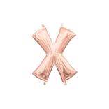 13in Air-Filled Rose Gold Letter Balloon (X)