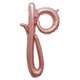 Air-Filled Rose Gold Lowercase Cursive Letter (p) Foil Balloon, 10in x 8in