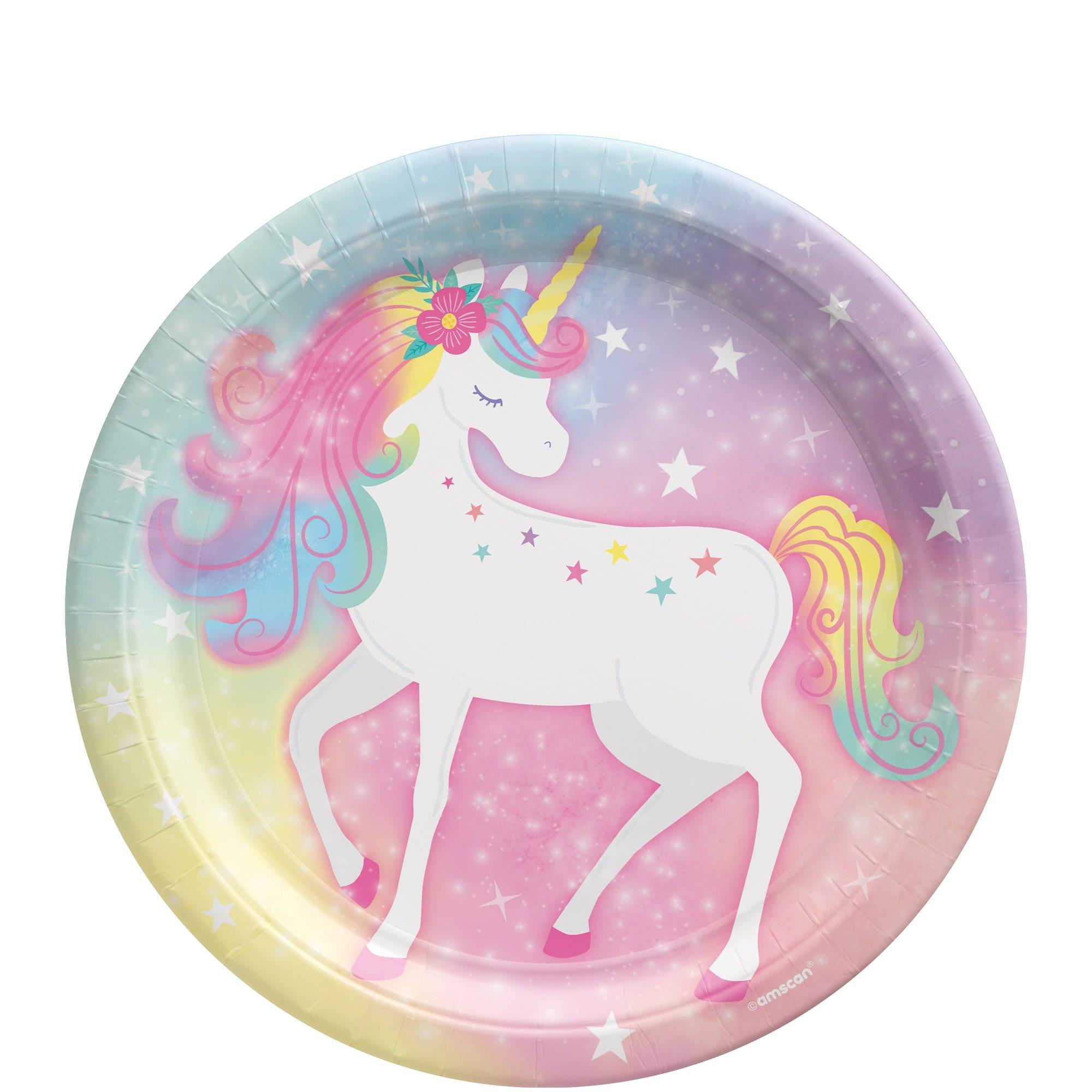 Enchanted Unicorn Round Paper Plates, 9in, 8ct