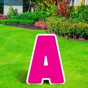 Pink Letter Corrugated Plastic Yard Sign, 24in