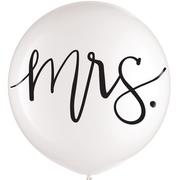 Large White Mrs. & Mrs. Wedding Balloon, 24in