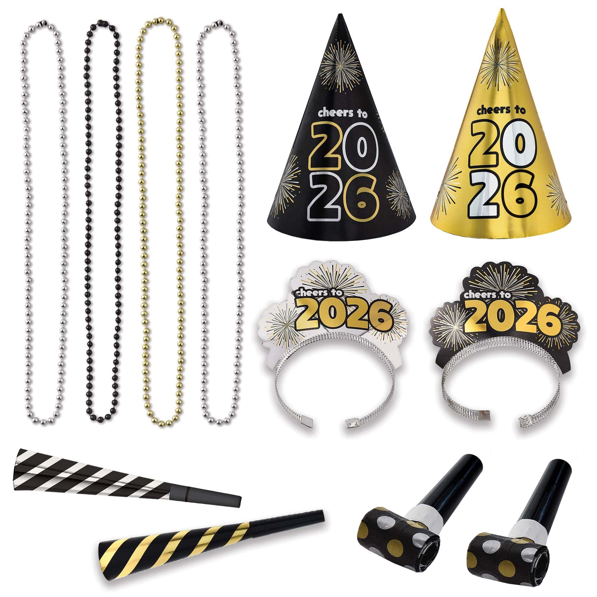 Black, Silver, & Gold NYE Party Kit