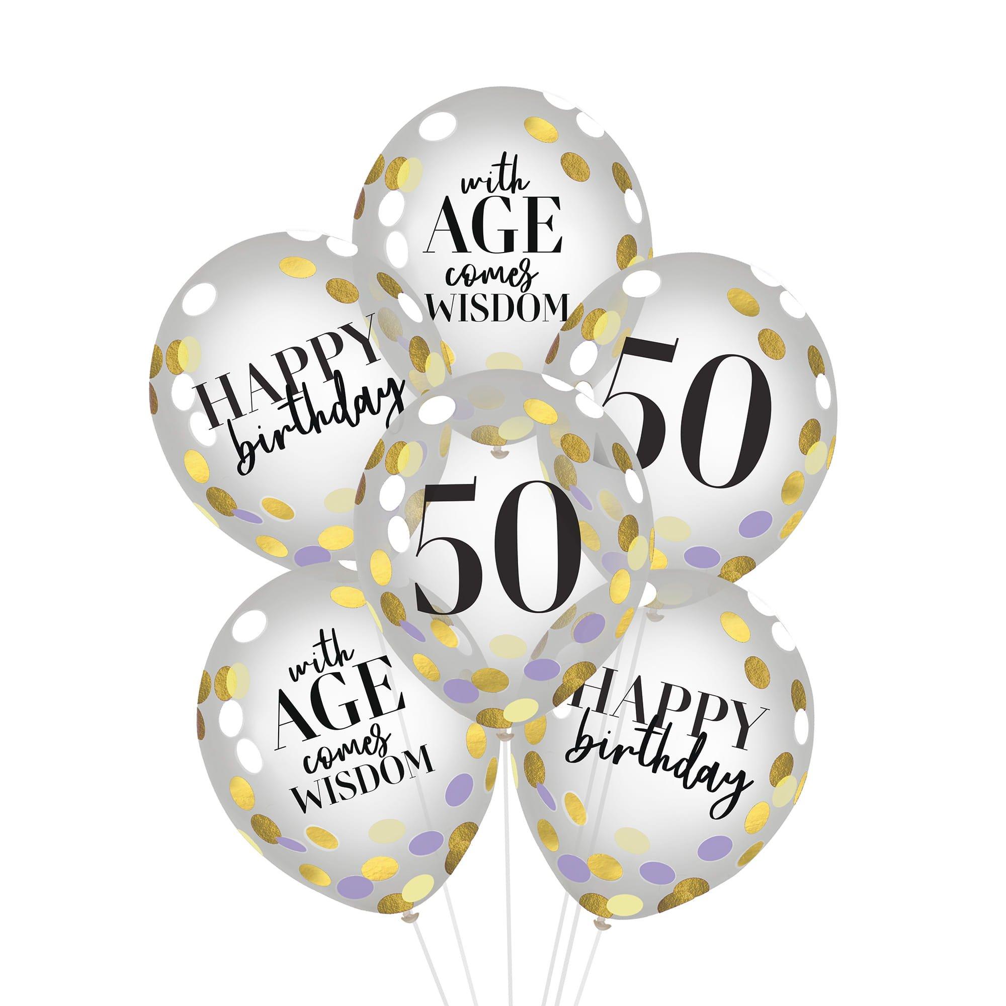 Party Of The Ages Birthday Latex Balloons, 6ct