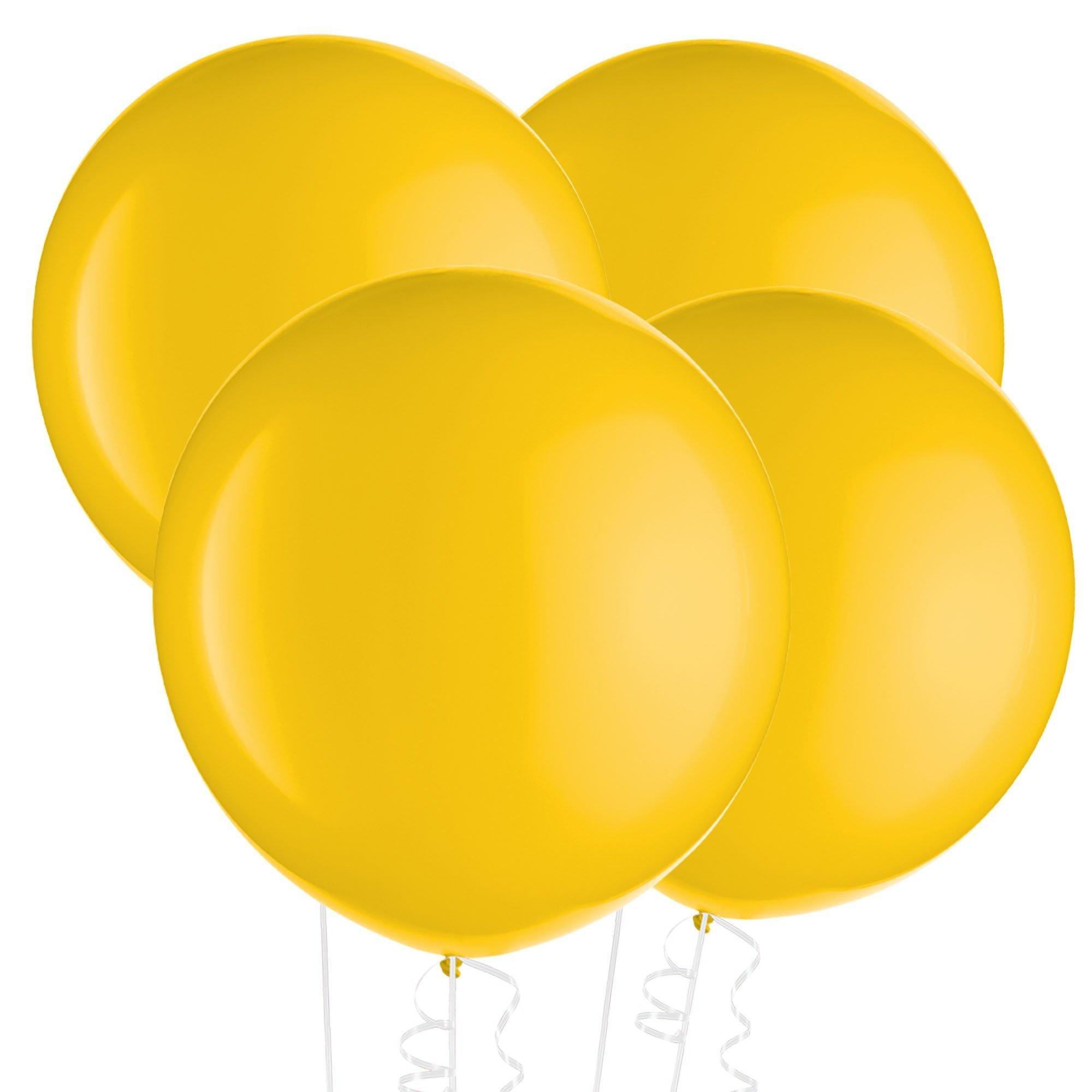 4ct, 24in, Yellow Latex Balloons