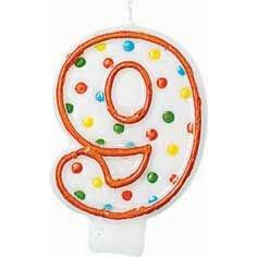 Orange Outline Number 9 Birthday Candle 1 1/2in x 3in | Party City